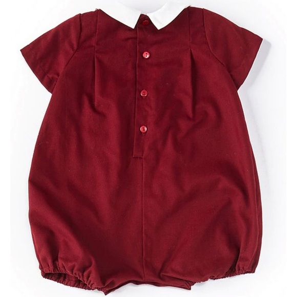 Edgehill Collection Baby Boys 3-9 Months Peter Pan Collar Short Sleeve Bubble. - Picture 2 of 9
